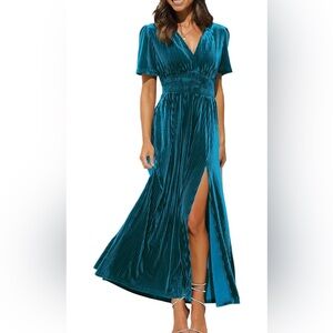 Elegant Teal Evening Gown